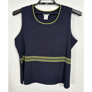 Exclusively Misook Top Women’s Size‎ XL Navy Blue Sleeveless Acrylic Knit